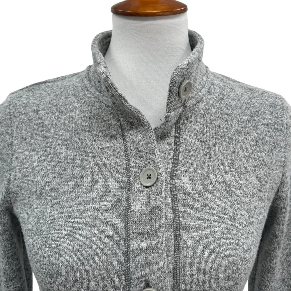 T By Talbots Grey Heathered Button Up Sweatshirt … - image 7